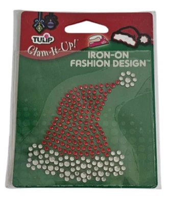 Apliques de diamantes de imitación de hierro de tulipán sombrero de Santa Navidad rojo plata 2009 glam up Foto 1 de 3