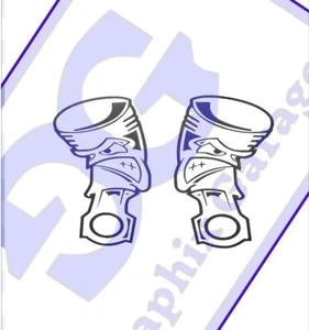 2 x JDM ANGRY PISTONS Vinyl Decal Stickers Car Van Camper Toolbox Drift 4x4 - Picture 1 of 5