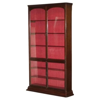 LARGE VICTORIAN HABERDASHERY APOTHECARY SHOPS CABINET GLAZED DOOR BOOKCASE - Image 1 of 4