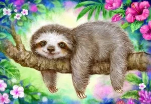 Sloth 5D Diamond Painting Full Drill Embroidery DIY Kit Art Decors Gift Cartoon - Picture 1 of 11