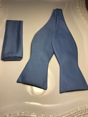 Nueva pajarita y pañuelo Angelino AUTO CORBATA color liso para hombre Foto 1 de 3