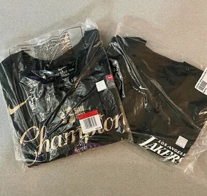 NEW Los Angeles Lakers Nike 2020 NBA Finals Champions T-Shirts (2) Size Large - Picture 1 of 5