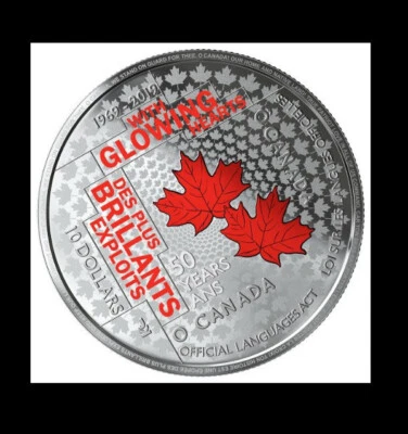 2019 Canada $10 Silver Coin 50th Anniv Of Official Languages Act - Image 1 of 4