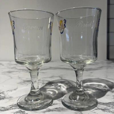 Винтажный невесты и жениха кубок очки херувимы ретро Купидон свадьбы годовщины  - Изображение 1 из 4