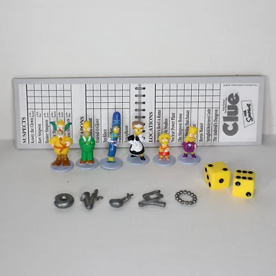 The Simpsons Clue Board Game Replacement Character Tokens, Weapons, Notebook - Image 1 of 4