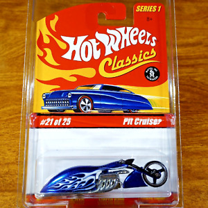 Hot Wheels Classics Pit Cruiser Moto Bleu 2005 21 de 25 Série 1 Rare