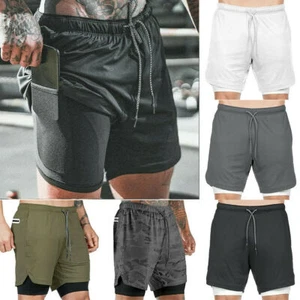 UK Mens Soft Sports Running Shorts Gym Run Training Fitness Bottoms With Pockets - Picture 1 of 14