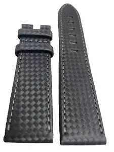 Montblanc Men's 22mm x 20mm Black Carbon Fiber Watch Band Strap - Picture 1 of 4