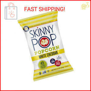 SkinnyPop White Cheddar Popcorn, 4.4oz Grocery Sized Bag, Skinny Pop, Healthy Po