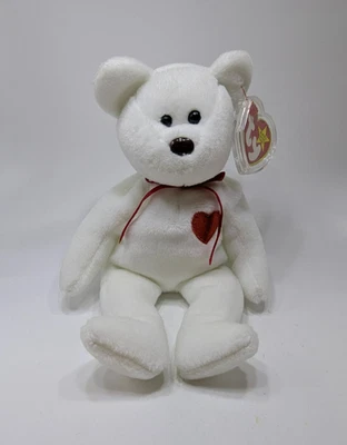 Vintage TY Brand “Valentino” Valentine’s Day Beanie Baby Bear Brown Nose - Image 1 of 4