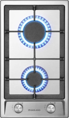 GH30SF Piano Cottura a Gas Da Incasso in Acciaio Inossidabile, 2 Fuochi, 30 Cm P - Immagine 1 di 4