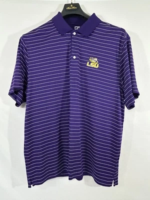 LSU Tigers Size XL CB DryTec Polyester Sports Polo Logo Shirt Size Ss 3XL - Image 1 of 4