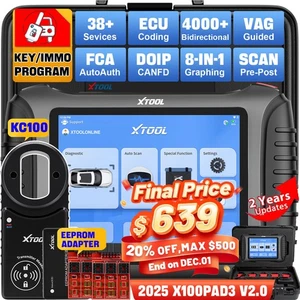  XTOOL X100 PAD3 Programador de llaves de coche codificación IMMO escáner de diagnóstico bidireccional - Imagen 1 de 23