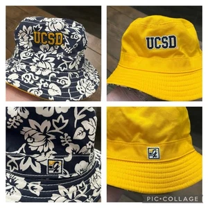 SOMBRERO CUBO RETRO REVERSIBLE SAN DIEGO UCSD Azul Amarillo Floral - Imagen 1 de 3