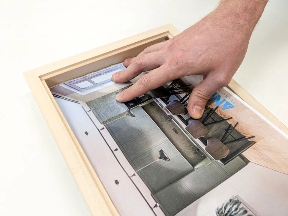 Maple Wooden with inner frame 8.27”x 11.69” Natural Raw Picture Rotating Art A4 - Image 1 of 4