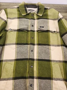 Chaqueta de franela a cuadros verde Volcom Workwear para hombre XL forrada Sherpa botón a presión - Imagen 1 de 14