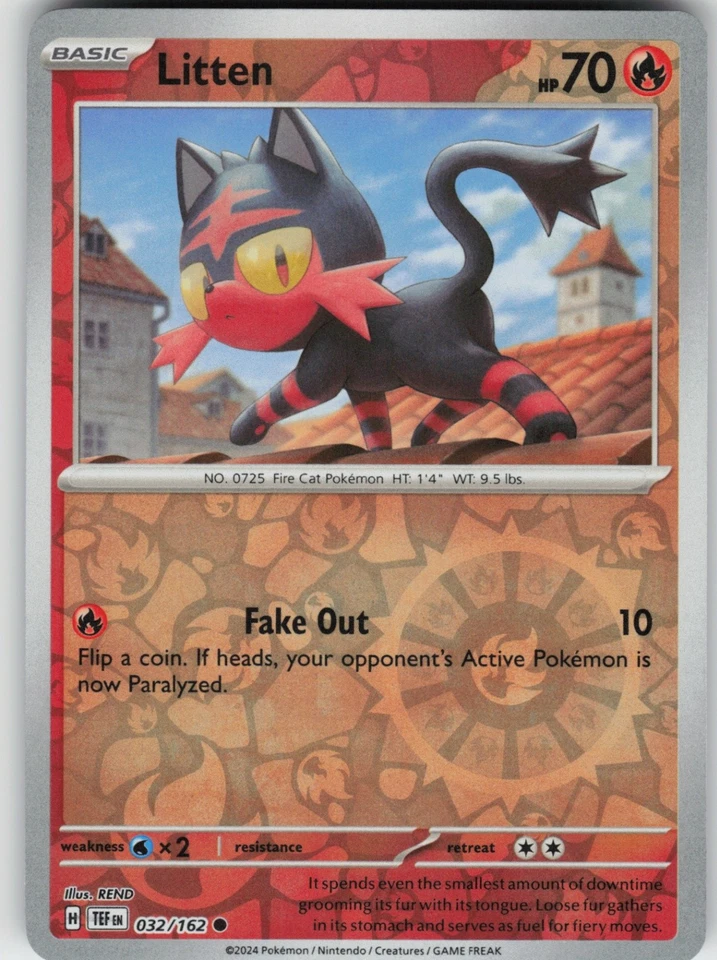 PO-01 Reverse Holo Litten 032/162 Common SV05: Temporal Forces - Image 1 of 1