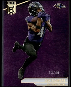 2024 Donruss Elite Purple Zay Flowers 13/49 Baltimore Ravens #88 - Picture 1 of 3