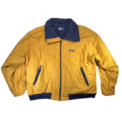 Chaqueta Bomber Woolrich De Colección Hecha en Hombre EE. UU. Forrada de Vellón Amarillo Azul XL Cremallera Foto 1 de 4