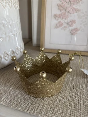 Wondershop Target Ornamento Corona Tiara Reina Princesa Oro Brillo Navidad Nuevo con Etiquetas Foto 1 de 4