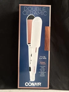 Conair Piastra per Capelli Doppia Ceramica 1,5 Pollici Ferro Piatto + Bianco Liscio - Nuova - Foto 1 di 6