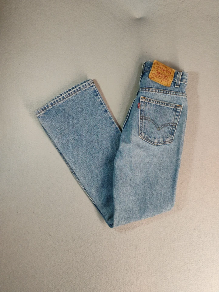 VTG Levis 517 Womens Jeans 5 Juniors Blue Boot Cut Low Rise Light Stone 90s USA - Image 1 of 4