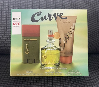 Nuevo Set de Regalo Sellado 3 Piezas Curva para Hombres Colonia, Bálsamo y Desodorante para Aftershave Foto 1 de 4