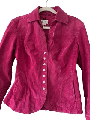Chaqueta Live A Little Mujer Cuero Rosa Botón a Presión Cuello Talla S Foto 1 de 4