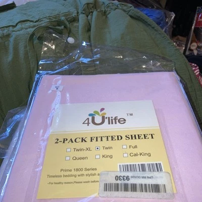 4ife 2pack Fitted Sheets Pink Twin - Image 1 of 4