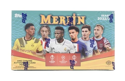 Caja Hobby Fútbol 2022/23 Topps UEFA Clubes Competiciones Merlín Cromo Foto 1 de 4