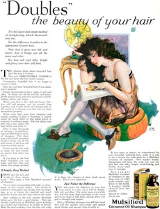 C E Chambers Mulsified Cocoanut Oil Shampoo ELECTRIC FAN Girl in Lingerie 1925 - Picture 1 of 1