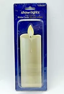 Show Lights Flat White Candle 7" Inch Tall Battery Powered Window Candle Indoor - Picture 1 of 4