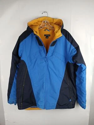 Lands End Hooded Coat Dark And Light Blue Color Youth Size XL 18-20 Full Zip - Image 1 of 4