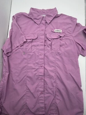 Magellan Women's Shirt Laguna Madre Fish Pink Button-Up Short Sleeve Size Medium - Image 1 of 4