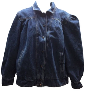 Women's Medium Sergio Valente 90s Vintage Denim Blue Jean Flannel Lined Jacket - Picture 1 of 11
