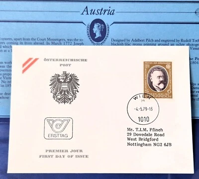 Austria 1979 FDC First Day Cover Commemorating Laurenz Koschier - Image 1 of 3