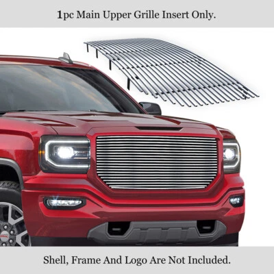 Fits 2016-2018 GMC Sierra 1500 Main Upper Stainless Steel Billet Grille Insert - Image 1 of 4