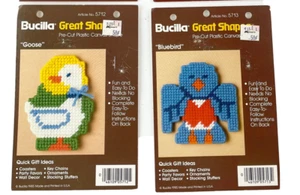 Bucilla Cross Stitch Kits Bluebird Goose Plastic Canvas Great Shapes  - Picture 1 of 4