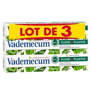 Lot 3 Dentifrices VADEMECUM Thym Sauge Mélisse Fluor & Plantes 3 x 75 ml - Picture 1 of 3