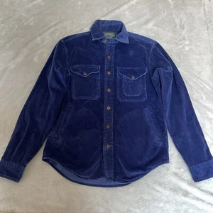 Ralph Lauren Polo Country Men’s Corduroy Utility Shirt Pockets Blue Size XS - Picture 1 of 16