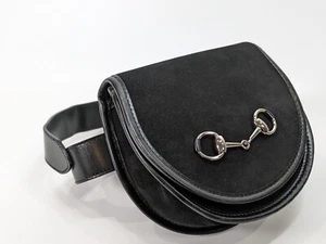 Gucci Horsebit Bum bag purse Black suede leather Authentic - Picture 1 of 19