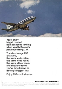 1968 Boeing 737: Takeoff to Landing stampa vintage annuncio - Foto 1 di 1