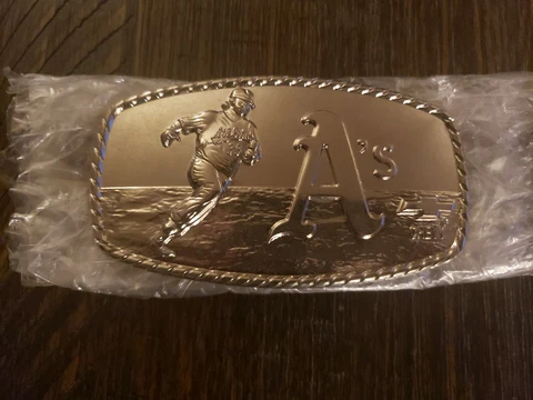 OAKLAND ATHLETICS CHEVY BELT BUCKLE CHROME NEW A'S BASEBALL SGA RARE Cover