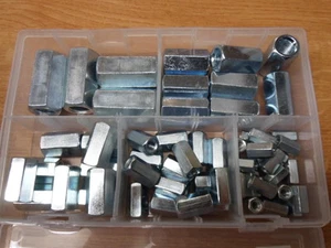 60 No, Assorted, Allthread Connectors, M6 to M16, Supplied In Compartment Box. - Picture 1 of 3