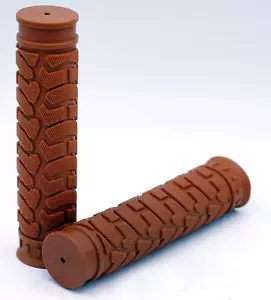 Grips - Rubber Handlebar Grips - Brown, Length: 130Mm, Handlebar Diameter: 22.2 - Picture 1 of 4