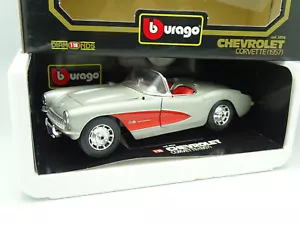 Burago 1/18 - Chevrolet Corvette 1957 Gris Y Rojo - Imagen 1 de 1