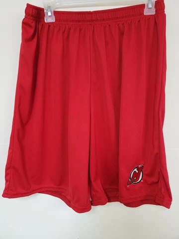 0724 Mens NEW JERSEY DEVILS Polyester Jersey SHORTS Embroidered RED New Cover