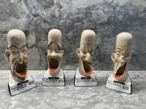 Selten alle 4 Vintage Schafer & Vater Keramik Aschenbecher singender Friseur lustig 5"x2,5" - Bild 1 von 6