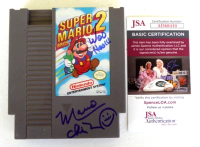 Charles Martinet Signed Super Mario Bros 2 NES Nintendo Game Cartridge JSA COA - Image 1 of 2