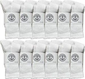36 PK Yacht & Smith Kids Premium Cotton Crew Socks White Size 4-6 Boys Crew Sock - Picture 1 of 7